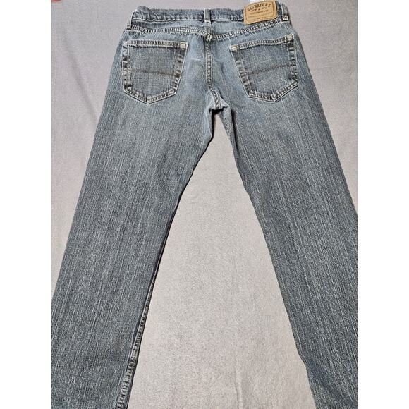 Levis Signature Jeans Mens 30x32 Blue Relaxed Straight Leg Denim Dark Wash - Picture 9 of 12